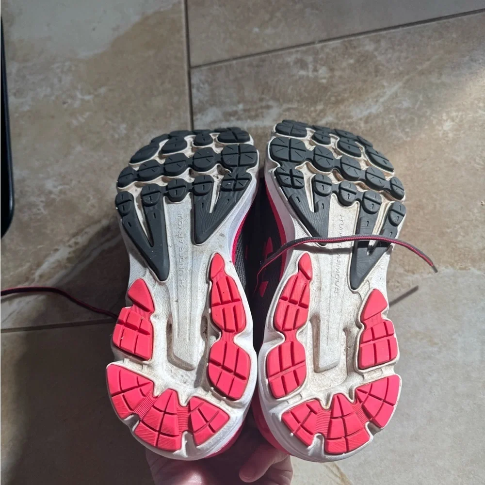 Under Armour Charcoal and Crimson Sneakers Size 9
